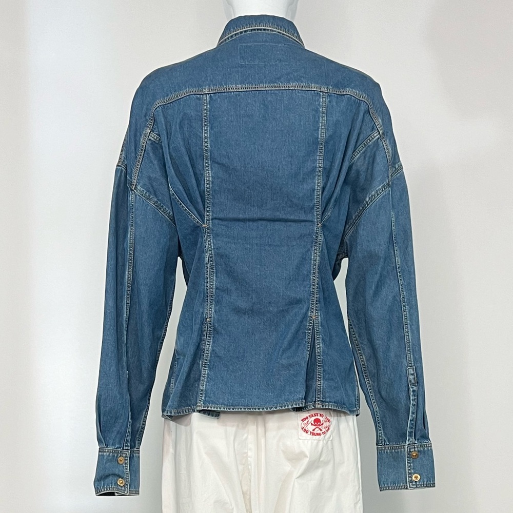 Versace Denim Button-Up Jacket - image 2